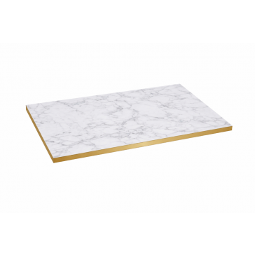       Laminate Top White Marble Gold Edge 1200 x 680mm