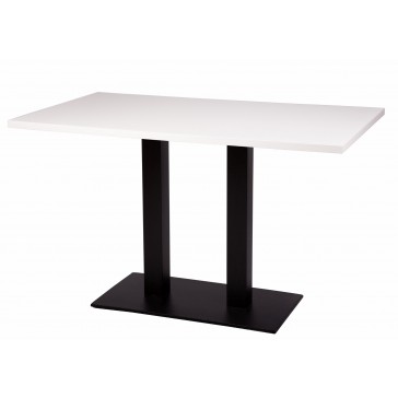   Black Steel Twin Dining Table White