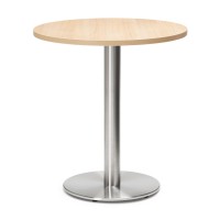   Stainless Steel Round Dining Table Oak