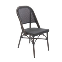      Aluminium Paris Bistro Chair Wenge / Black Mesh