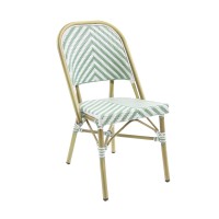      Aluminium Paris Bistro Chair White / Green