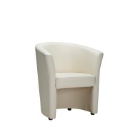 Tango Veneto Ivory Faux Leather Tub Chair