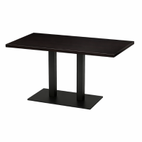               Cast Iron Twin Dining Table Dark Oak