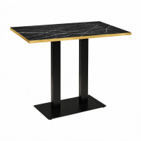       Cast Iron Twin Poseur Table Lamanite Tops