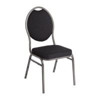 Bolero Oval Back Banquet Chairs Grey & Black