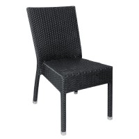 Bolero PE Wicker Side Chairs Charcoal