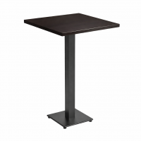          Cast Iron Slimline Poseur Table Dark Oak Square