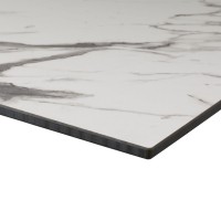  Compact Laminate HPL Table Tops - White Marble