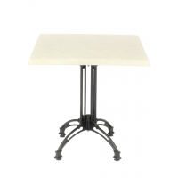   Continental 4 Leg Table White Square Werzalit Top
