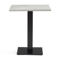   Black Steel Square Dining Table Grey Concrete