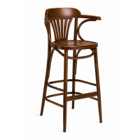           Bentwood Fanback Barstool With Arms