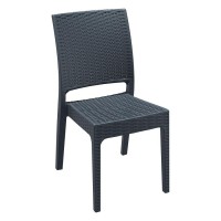    Rathan Style Indiana Side Chair Dark Grey