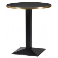     Pyramid High BarTable Black Marble Gold Edging Top Round
