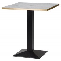      Pyramid High BarTable White Marble Gold Edging Top