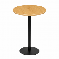         Cast Iron Slimline Poseur Table Oak Round