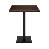          Cast Iron Slimline Poseur Table Dark Oak Square