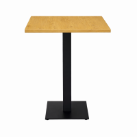          Cast Iron Slimline Poseur Table Oak Square