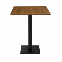          Cast Iron Slimline Poseur Table Walnut Square