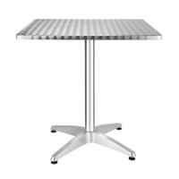 Bolero Square Stainless Steel Bistro Table 700mm
