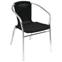     Aluminium Wicker Chair Black