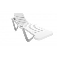 Polypropylene Sun Loungers White (Pack of 2)