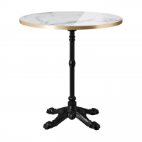    Bistro White Marble Gold Edging Table Round 