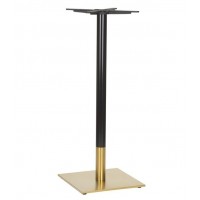      Brass Black Poseur Height Table Base Square