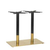      Brass Black Twin Dining Height Table Base 