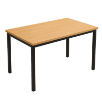       Rectangular Box Steel Dining Table Oak