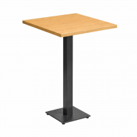          Cast Iron Slimline Poseur Table Oak Square