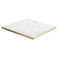       Laminate Top White Marble Gold Edge Square 680mm
