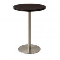 Stainless Steel Poseur Table Dark Oak Round