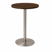  Stainless Steel Poseur Table Walnut Round