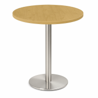                 Stainless Steel Round Dining Table Oak