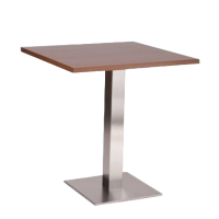      Stainless Steel Square Dining Table Walnut