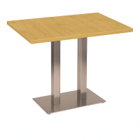  Stainless Steel Twin Poseur Table Oak