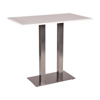  Stainless Steel Twin Poseur Table White