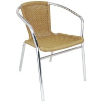 Bolero Aluminium and Natural Wicker Chair