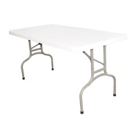 Bolero PE Rectangular Folding Table White 5ft