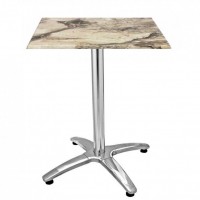    Werzalit Table Marble Almeria  Square - Aluminium Base