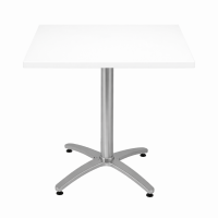     Aluminum 4 Leg Table White Square Werzalit Top