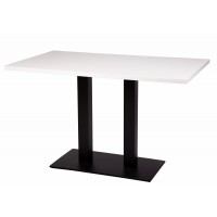  Flat Steel Twin Dining Table White