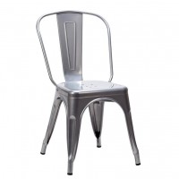  French Bistro Side Chair Silver