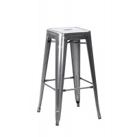  French Bistro - Silver / Grey Gloss Stool