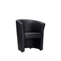 Tango Veneto Black Faux Leather Tub Chair