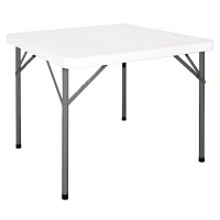 Bolero PE Square Folding Table 3ft White