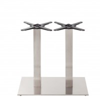 Stainless Steel Dining Height Table Base Twin