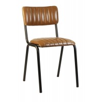   Industrial Metal Stacking Chair Vintage Tan