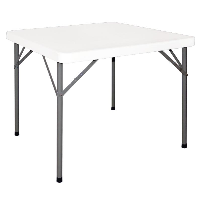 Bolero HDPE Square Folding Table 3ft White-0