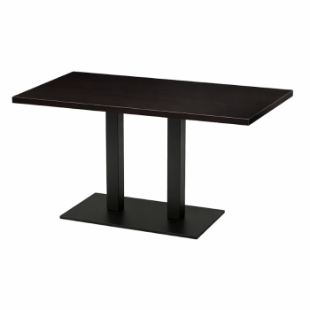 Cast Iron Twin Dining Table Dark Oak-0